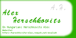 alex herschkovits business card